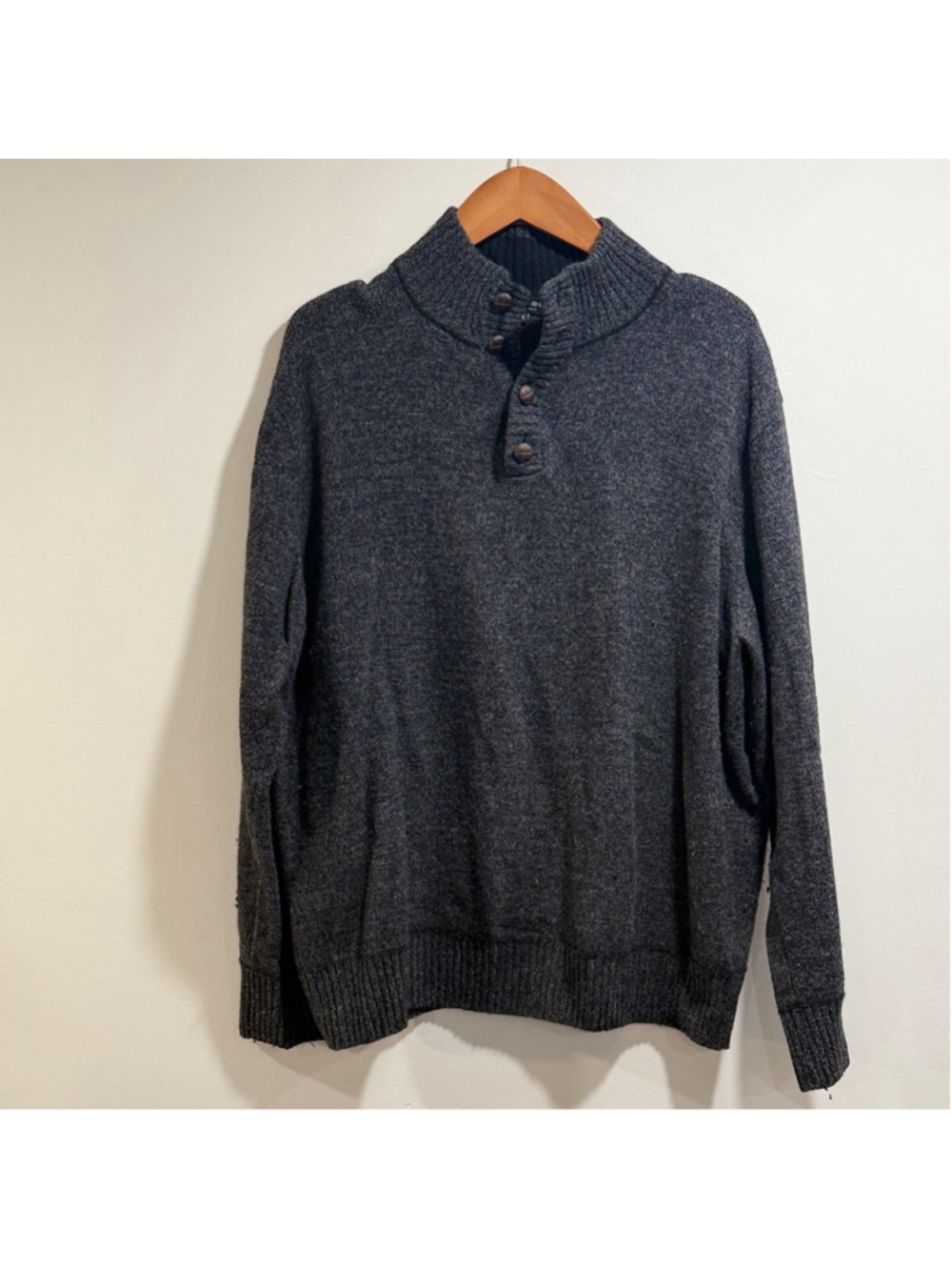 Daniele Blasi Men's Dark Gray Button-Up Crewneck Sweater‎ Size XL